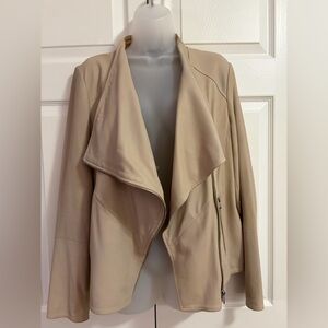LAMARQUE Lamarque Leather Jacket Beige Tan Lambskin Moto Jacket size Medium